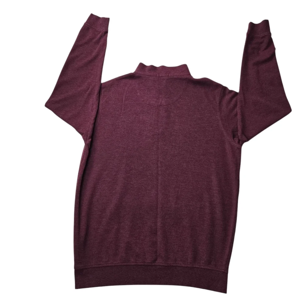 Peter Millar Crown Comfort Interlock 1/4 Zip Pullover Sweater Burgundy Red Large